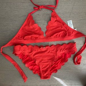 Scalloped two piece swimsuit